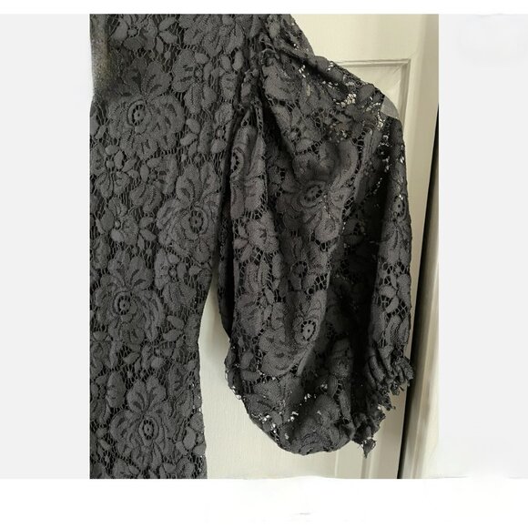 Zara Midi Guipure Lace 3/4 Voluminous Sleeve Jumpsuit - Picture 6 of 11